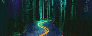 Preview wallpaper forest, road, winding, art