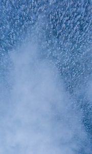 Preview wallpaper forest, snow, aerial view, cloud, white