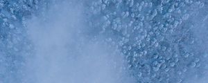 Preview wallpaper forest, snow, aerial view, cloud, white