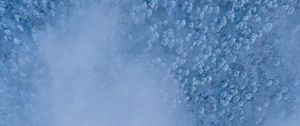 Preview wallpaper forest, snow, aerial view, cloud, white