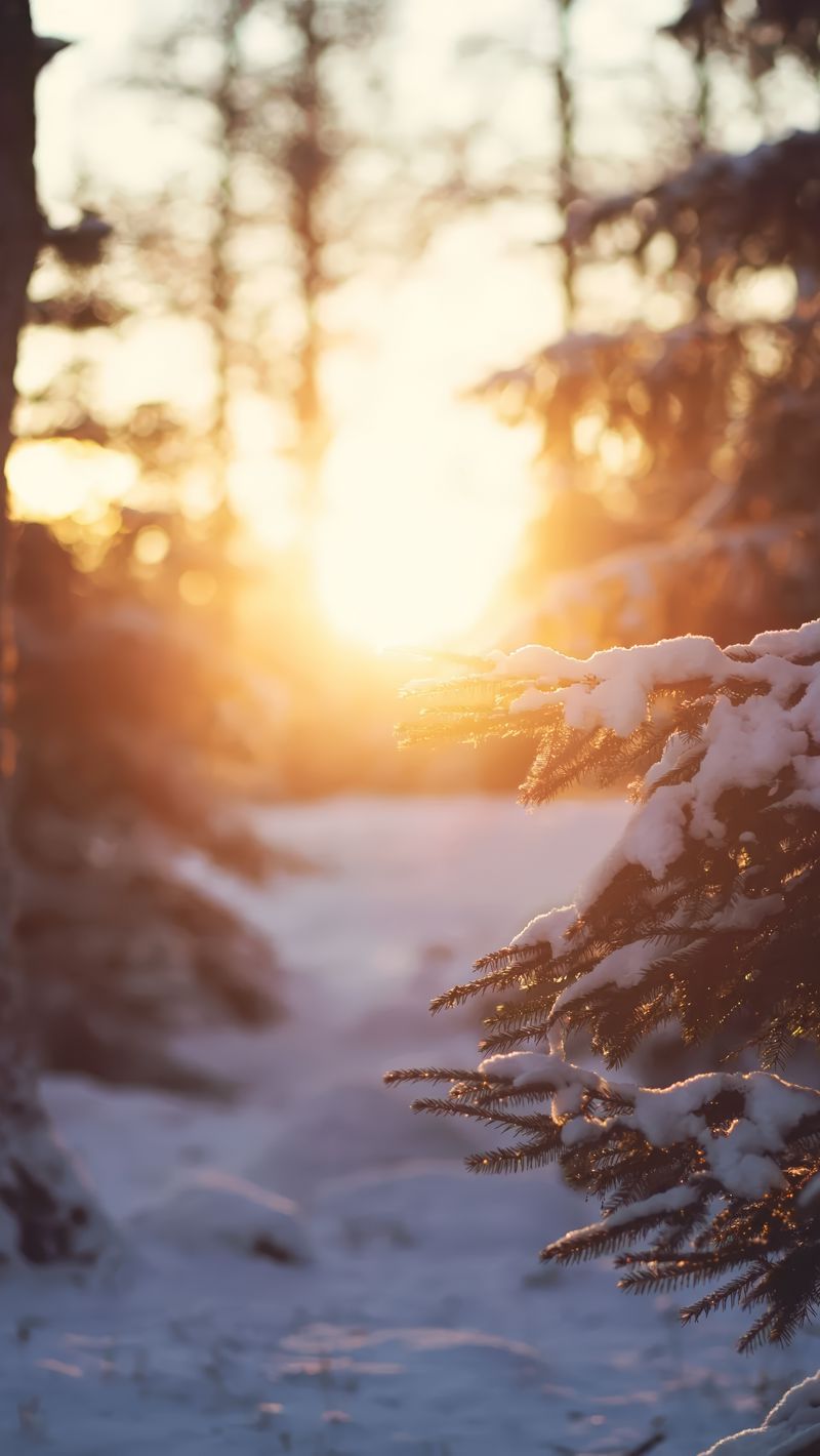 800x1420 Wallpaper forest, snow, winter, spruce