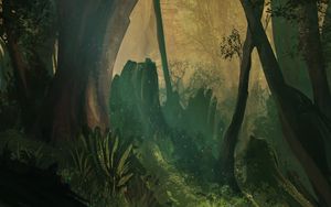 Preview wallpaper forest, trees, art, green