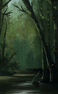 Preview wallpaper forest, trees, dark, gloomy