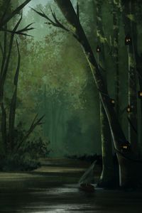 Preview wallpaper forest, trees, dark, gloomy