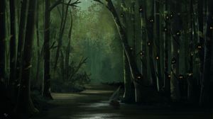 Preview wallpaper forest, trees, dark, gloomy