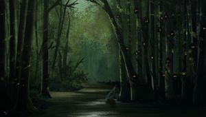 Preview wallpaper forest, trees, dark, gloomy