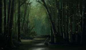 Preview wallpaper forest, trees, dark, gloomy