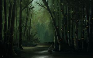 Preview wallpaper forest, trees, dark, gloomy