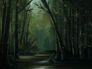 Preview wallpaper forest, trees, dark, gloomy