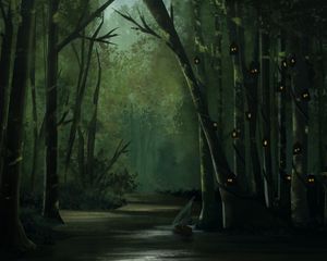 Preview wallpaper forest, trees, dark, gloomy