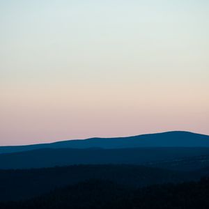 Preview wallpaper forest, trees, hills, nature, sky