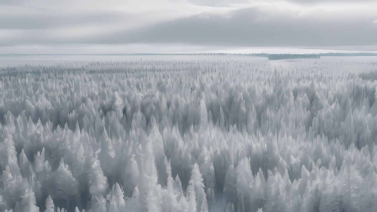 Wallpaper forest, trees, ice, frost, winter, art