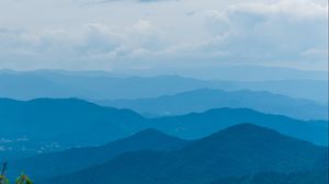 Preview wallpaper forest, trees, mountains, relief, landscape