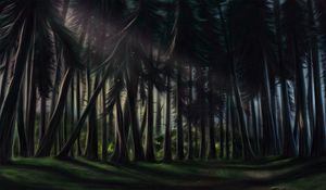 Preview wallpaper forest, trees, pines, art, nature