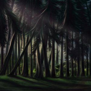 Preview wallpaper forest, trees, pines, art, nature