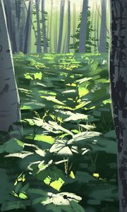 Preview wallpaper forest, trees, plants, nature, art