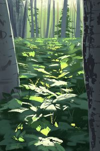 Preview wallpaper forest, trees, plants, nature, art