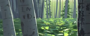 Preview wallpaper forest, trees, plants, nature, art