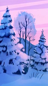 Preview wallpaper forest, trees, spruce, art