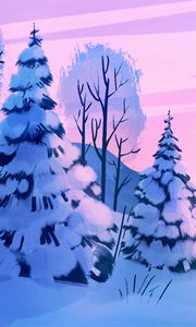 Preview wallpaper forest, trees, spruce, art