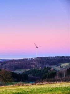 Preview wallpaper forest, trees, wind generator, landscape, nature