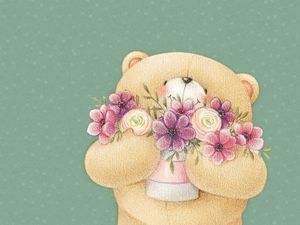 Preview wallpaper forever friends deckchair bear, teddy bear, flowers, art