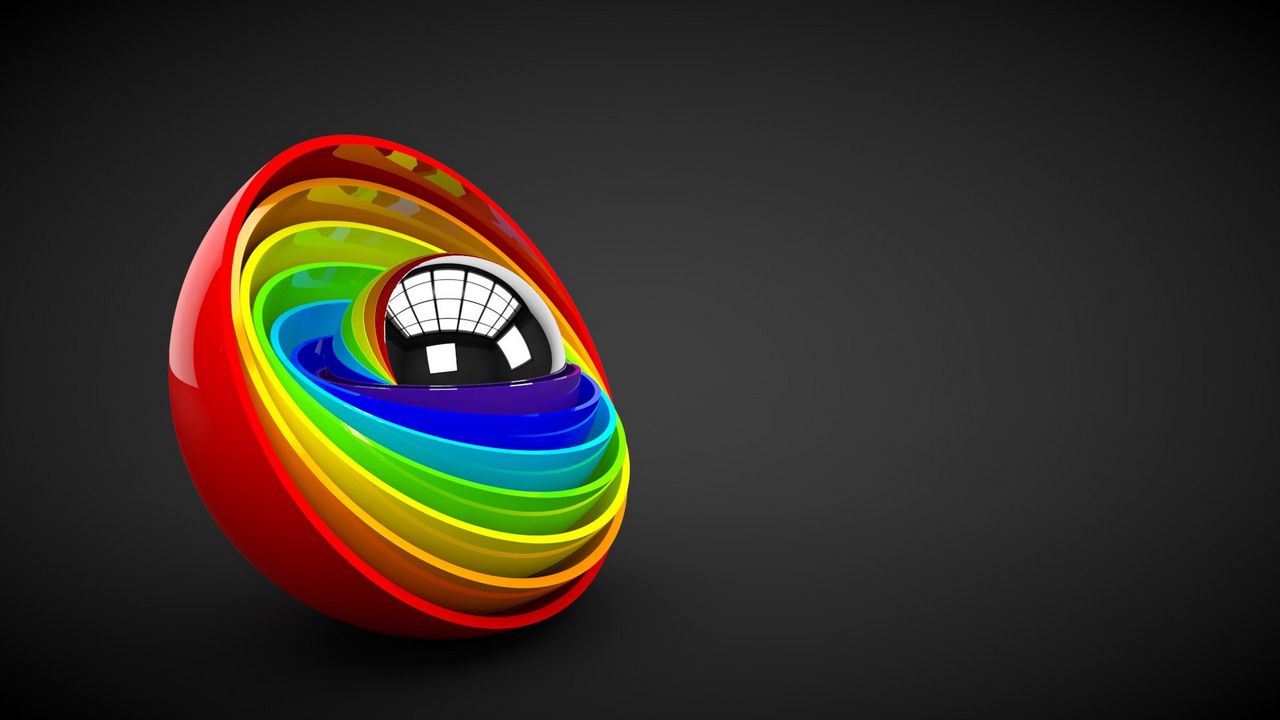 Wallpaper form, ball, colorful, rainbow