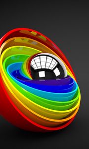 Preview wallpaper form, ball, colorful, rainbow