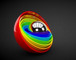 Preview wallpaper form, ball, colorful, rainbow