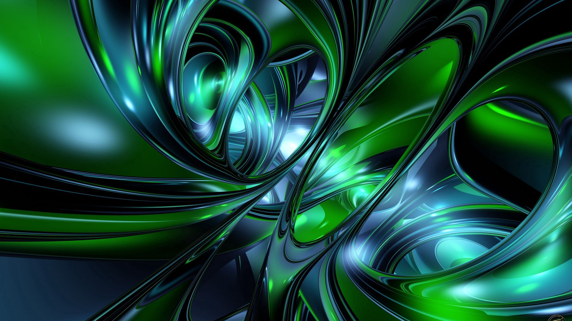 Download wallpaper 1920x1080 form, green, compound, figure full hd ...