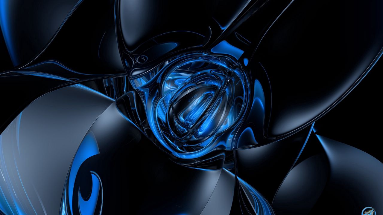 Wallpaper form, shape, blue, black