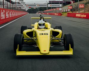 Preview wallpaper formula 1, sports car, bolide, yellow, race, sport