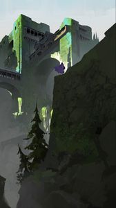 Preview wallpaper fortress, building, silhouette, art