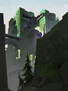 Preview wallpaper fortress, building, silhouette, art