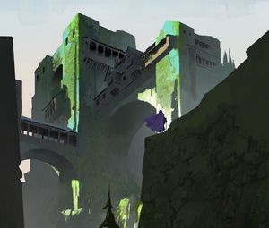 Preview wallpaper fortress, building, silhouette, art