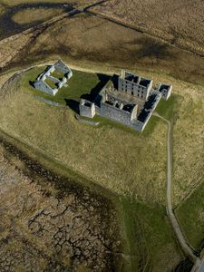 Preview wallpaper fortress, ruins, hill, aerial view