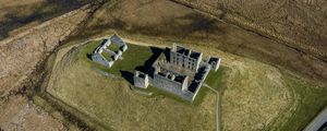 Preview wallpaper fortress, ruins, hill, aerial view