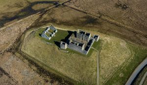 Preview wallpaper fortress, ruins, hill, aerial view