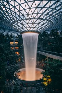 Preview wallpaper fountain, building, trees, architecture, interior