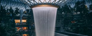 Preview wallpaper fountain, building, trees, architecture, interior