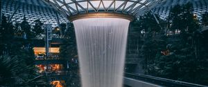 Preview wallpaper fountain, building, trees, architecture, interior