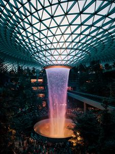 Preview wallpaper fountain, dome, architecture, modern, building, design, interior