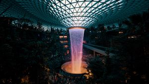 Preview wallpaper fountain, dome, architecture, modern, building, design, interior