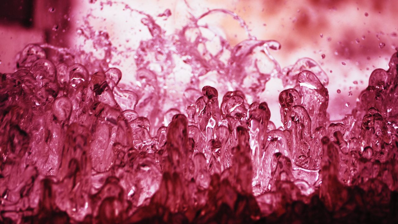 Wallpaper fountain, water, splashes, macro, pink