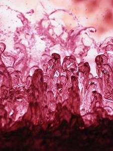 Preview wallpaper fountain, water, splashes, macro, pink