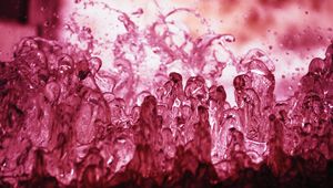 Preview wallpaper fountain, water, splashes, macro, pink