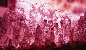 Preview wallpaper fountain, water, splashes, macro, pink