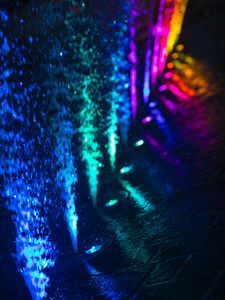 Preview wallpaper fountain, water, spray, colorful, backlight