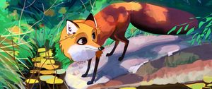 Preview wallpaper fox, animal, art, cute