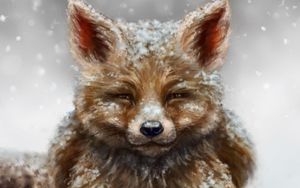 Preview wallpaper fox, animal, predator, sight, art